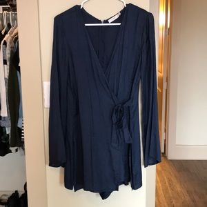 Navy lush long sleeve romper